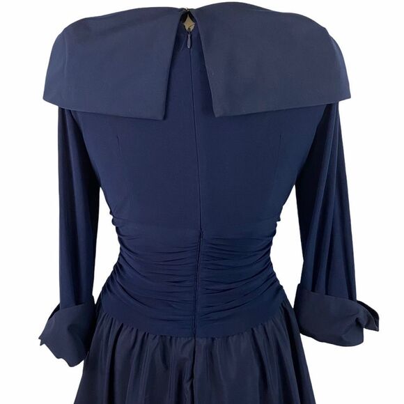 ELIZA J Cuff Sleeve V Neck Ruched Waist Dress - Picture 12 of 13